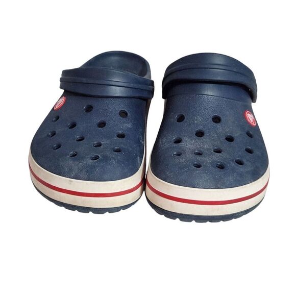 Crocs Crocband Shoes Size M 7 W 9 Blue Red White July 4th USA Clogs Rubber Slip - Picture 4 of 11